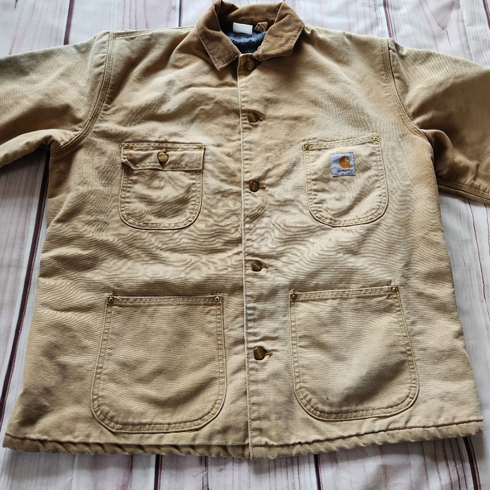 Carhartt Vintage Chore Coat C01 C02 Tan Blanket-lined Duck Canvas, Men's Size XL - Picture 4 of 13